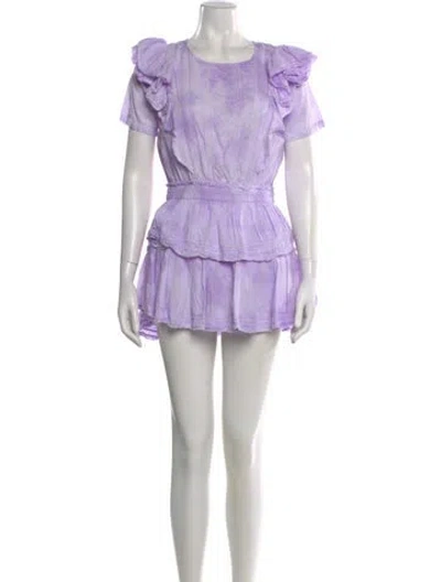 Pre-owned Loveshackfancy Tie-dye Print Mini Dress In Purple