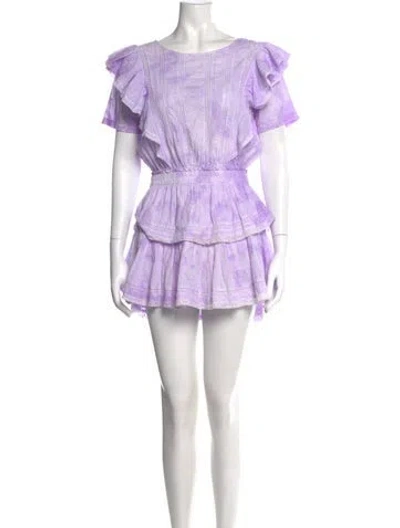 Pre-owned Loveshackfancy Tie-dye Print Mini Dress In Purple