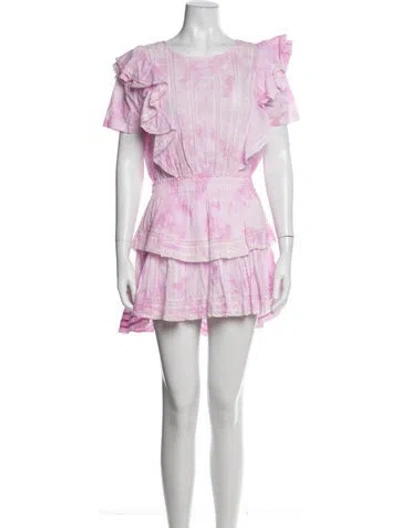 Pre-owned Loveshackfancy Tie-dye Print Mini Dress In Purple