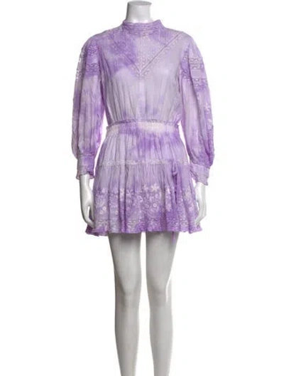 Pre-owned Loveshackfancy Tie-dye Print Mini Dress In Purple