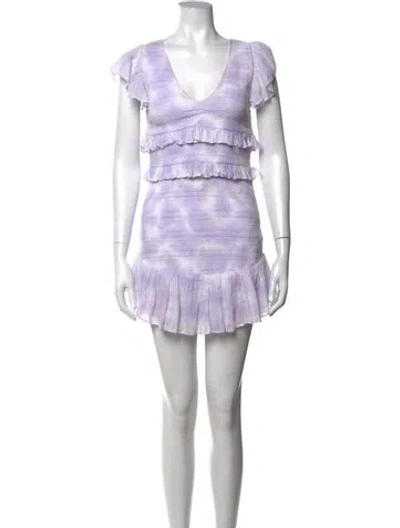 Pre-owned Loveshackfancy Tie-dye Print Mini Dress In Purple