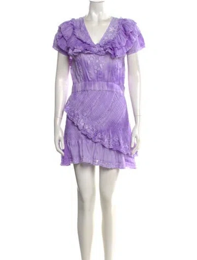 Pre-owned Loveshackfancy Tie-dye Print Mini Dress In Purple