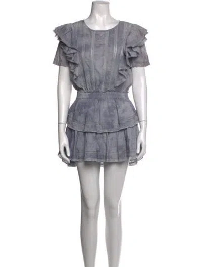 Pre-owned Loveshackfancy Tie-dye Print Mini Dress In Purple