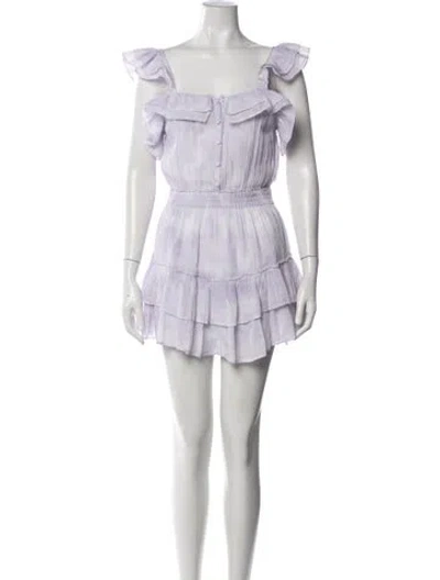 Pre-owned Loveshackfancy Tie-dye Print Mini Dress In Purple/white