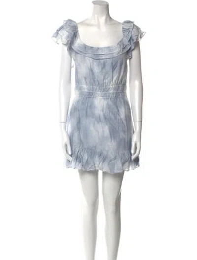 Pre-owned Loveshackfancy Tie-dye Print Mini Dress W/ Tags In Blue