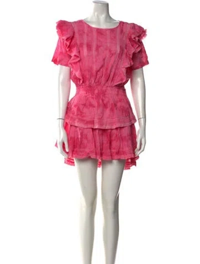 Pre-owned Loveshackfancy Tie-dye Print Mini Dress W/ Tags In Pink