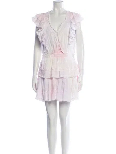 Pre-owned Loveshackfancy Tie-dye Print Mini Dress In White
