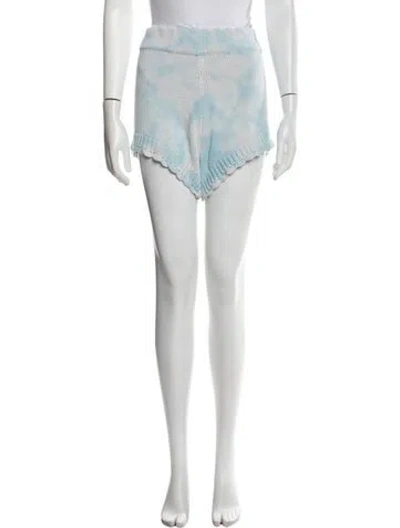 Pre-owned Loveshackfancy Tie-dye Print Mini Shorts In Blue