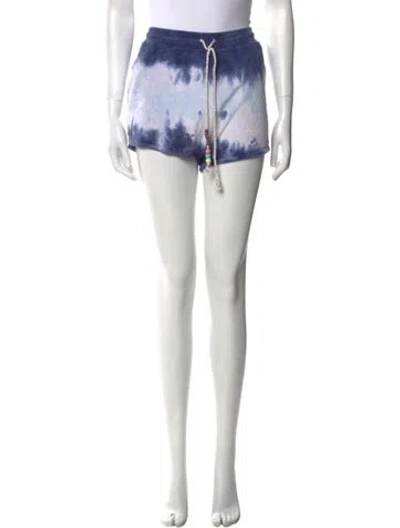 Pre-owned Loveshackfancy Tie-dye Print Mini Shorts In Blue
