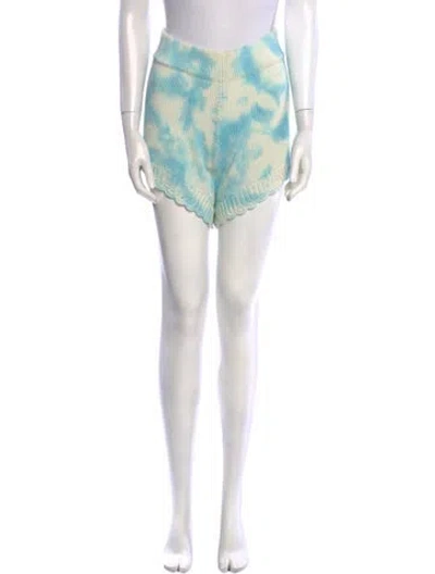 Pre-owned Loveshackfancy Tie-dye Print Mini Shorts In Blue