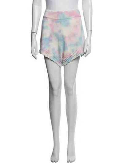 Pre-owned Loveshackfancy Tie-dye Print Mini Shorts In Blue