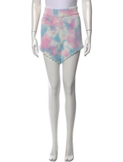 Pre-owned Loveshackfancy Tie-dye Print Mini Shorts In Multi
