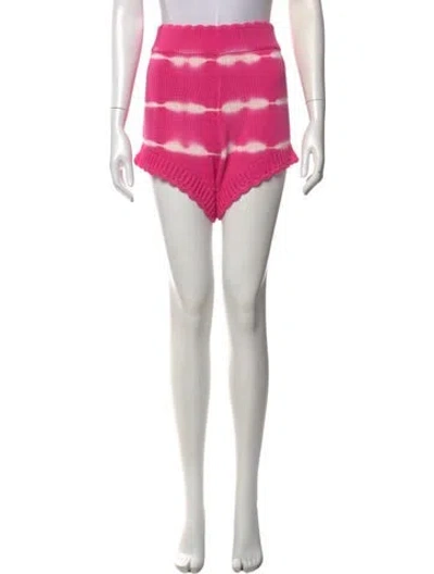 Pre-owned Loveshackfancy Tie-dye Print Mini Shorts In Pink