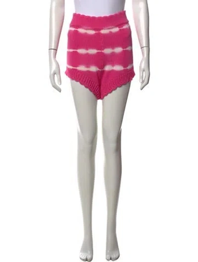 Pre-owned Loveshackfancy Tie-dye Print Mini Shorts In Pink