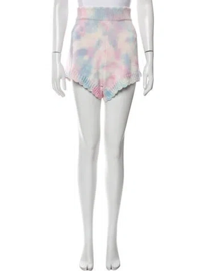 Pre-owned Loveshackfancy Tie-dye Print Mini Shorts W/ Tags In Pink