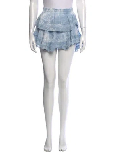 Pre-owned Loveshackfancy Tie-dye Print Mini Skirt In Black