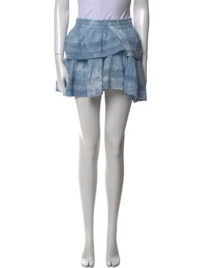 Pre-owned Loveshackfancy Tie-dye Print Mini Skirt In Black