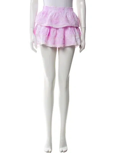 Pre-owned Loveshackfancy Tie-dye Print Mini Skirt In Blue