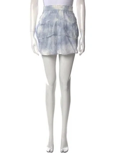 Pre-owned Loveshackfancy Tie-dye Print Mini Skirt In Blue