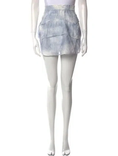 Pre-owned Loveshackfancy Tie-dye Print Mini Skirt In Blue