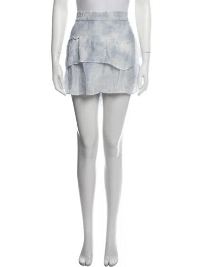 Pre-owned Loveshackfancy Tie-dye Print Mini Skirt In Blue