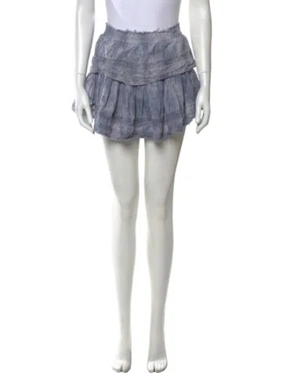 Pre-owned Loveshackfancy Tie-dye Print Mini Skirt In Blue