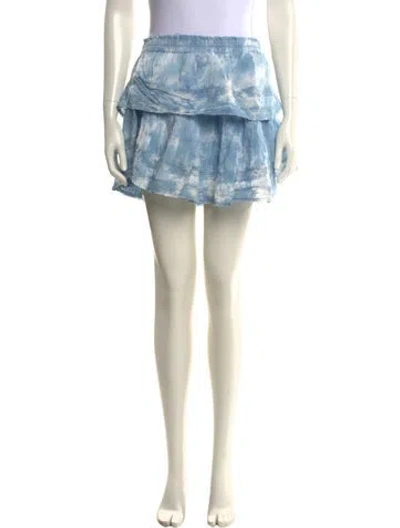 Pre-owned Loveshackfancy Tie-dye Print Mini Skirt In Blue