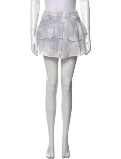 Pre-owned Loveshackfancy Tie-dye Print Mini Skirt In Blue