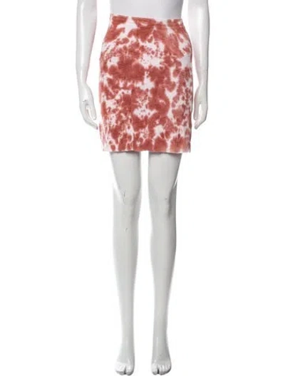 Pre-owned Loveshackfancy Tie-dye Print Mini Skirt In Brown