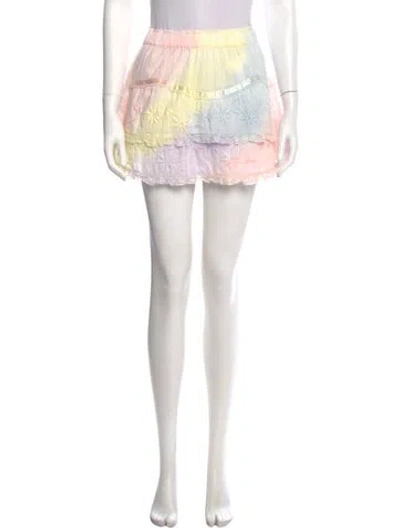 Pre-owned Loveshackfancy Tie-dye Print Mini Skirt In Multi