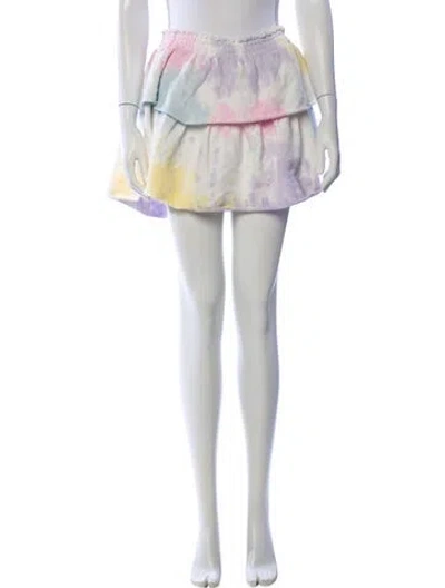Pre-owned Loveshackfancy Tie-dye Print Mini Skirt In Multi