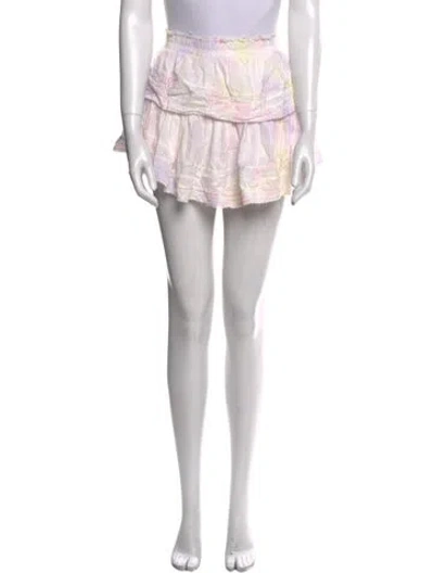 Pre-owned Loveshackfancy Tie-dye Print Mini Skirt In Neutral