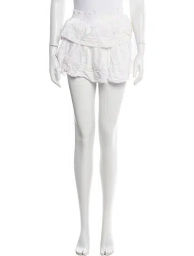 Pre-owned Loveshackfancy Tie-dye Print Mini Skirt In Neutrals