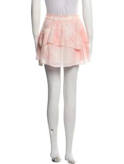 Pre-owned Loveshackfancy Tie-dye Print Mini Skirt In Orange