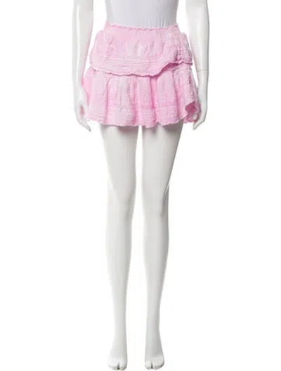 Pre-owned Loveshackfancy Tie-dye Print Mini Skirt In Pink