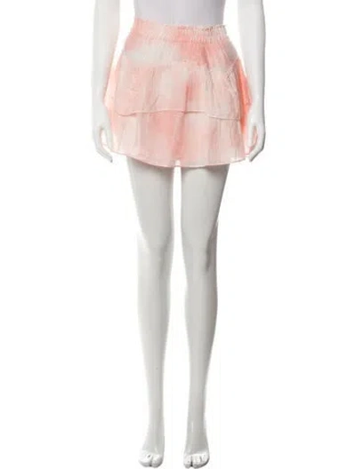 Pre-owned Loveshackfancy Tie-dye Print Mini Skirt In Pink