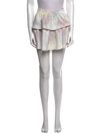 Pre-owned Loveshackfancy Tie-dye Print Mini Skirt In Pink