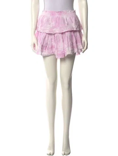 Pre-owned Loveshackfancy Tie-dye Print Mini Skirt In Pink