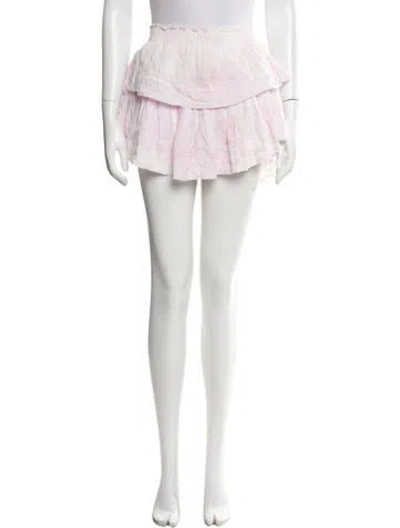 Pre-owned Loveshackfancy Tie-dye Print Mini Skirt In Pink