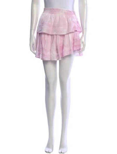 Pre-owned Loveshackfancy Tie-dye Print Mini Skirt In Pink