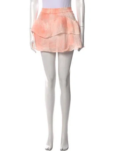 Pre-owned Loveshackfancy Tie-dye Print Mini Skirt In Pink