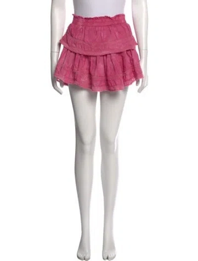 Pre-owned Loveshackfancy Tie-dye Print Mini Skirt In Pink