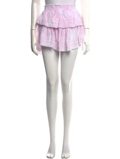 Pre-owned Loveshackfancy Tie-dye Print Mini Skirt In Pink