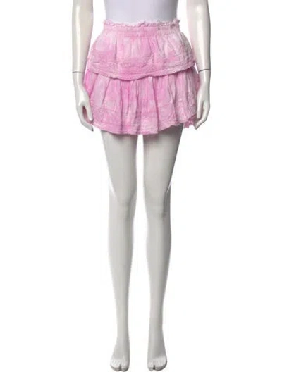 Pre-owned Loveshackfancy Tie-dye Print Mini Skirt In Pink