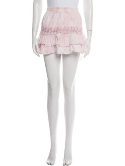 Pre-owned Loveshackfancy Tie-dye Print Mini Skirt In Pink