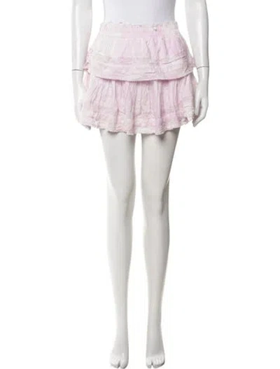 Pre-owned Loveshackfancy Tie-dye Print Mini Skirt In Pink