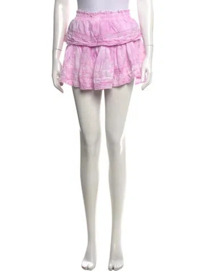 Pre-owned Loveshackfancy Tie-dye Print Mini Skirt In Pink