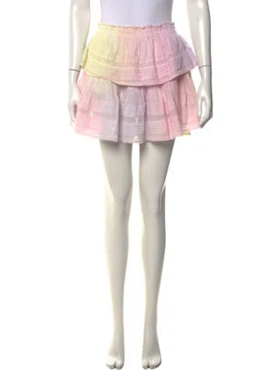 Pre-owned Loveshackfancy Tie-dye Print Mini Skirt In Pink