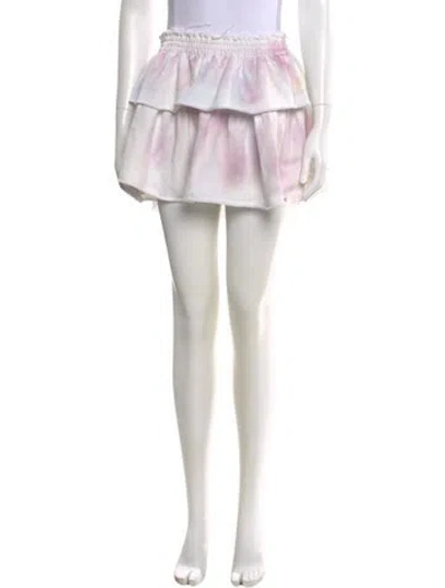 Pre-owned Loveshackfancy Tie-dye Print Mini Skirt In Purple