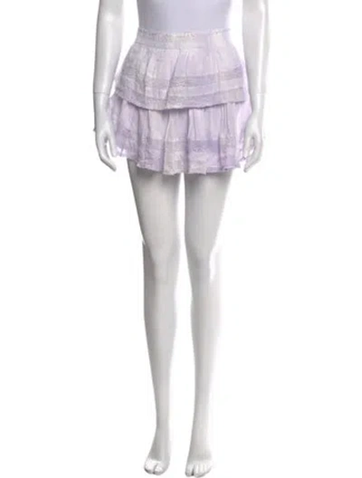 Pre-owned Loveshackfancy Tie-dye Print Mini Skirt In Purple